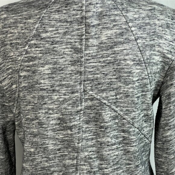 CAbi Gray Hourglass Heather Marled Gray Fleece Jacket M # 596 Metallic Buttons - Picture 6 of 12
